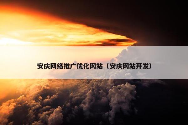 安庆网络推广优化网站（安庆网站开发）