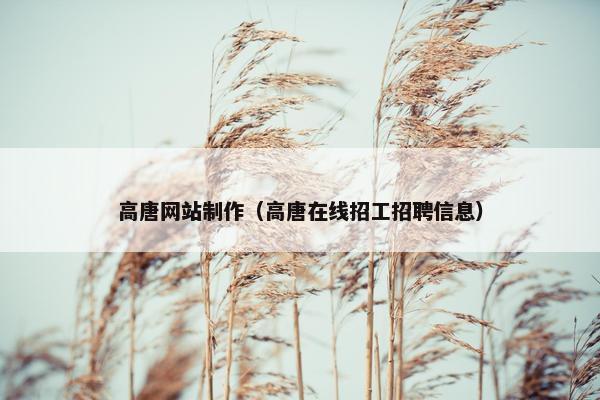 高唐网站制作（高唐在线招工招聘信息）