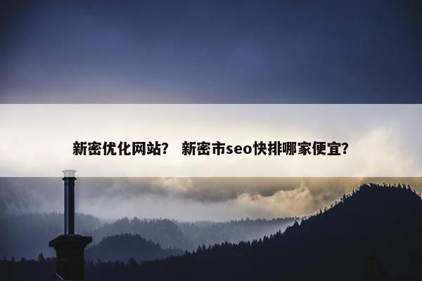 新密优化网站？ 新密市seo快排哪家便宜？