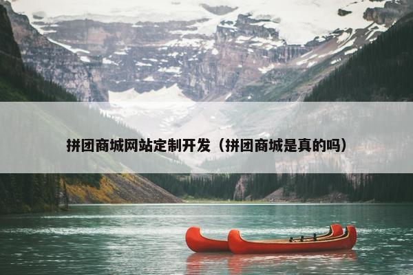 拼团商城网站定制开发（拼团商城是真的吗）