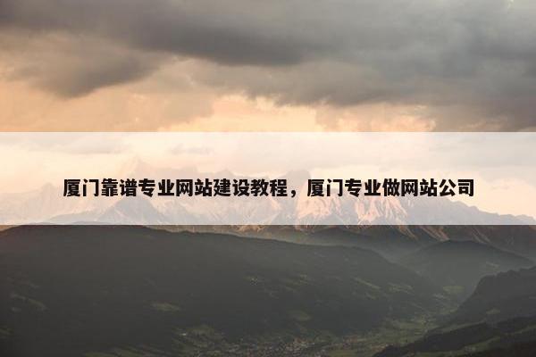 厦门靠谱专业网站建设教程，厦门专业做网站公司