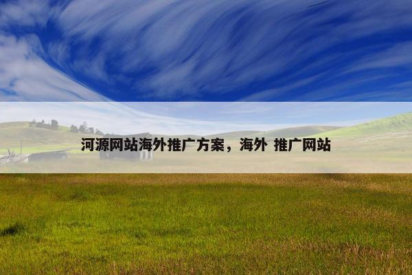 河源网站海外推广方案，海外 推广网站