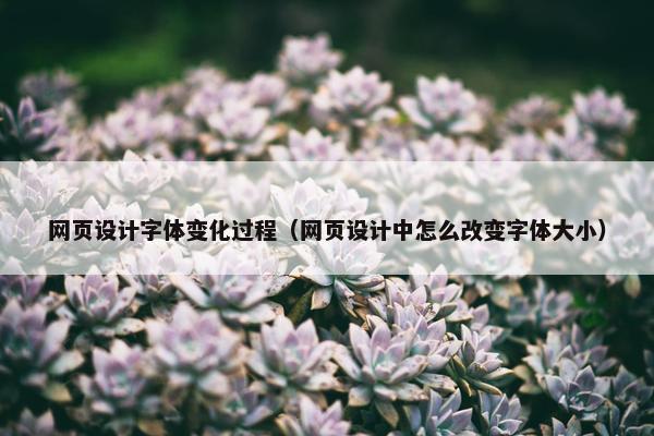 网页设计字体变化过程（网页设计中怎么改变字体大小）