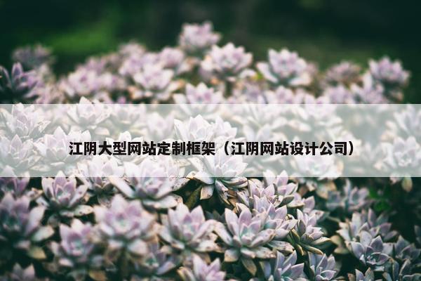 江阴大型网站定制框架（江阴网站设计公司）