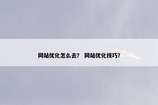 网站优化怎么去？ 网站优化技巧？