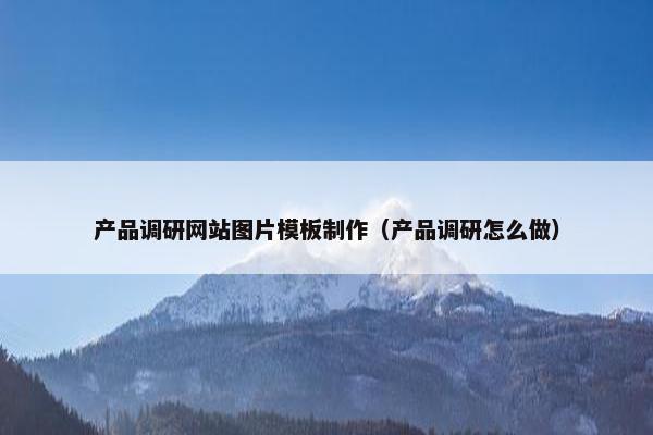 产品调研网站图片模板制作（产品调研怎么做）