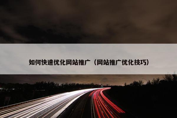 如何快速优化网站推广（网站推广优化技巧）