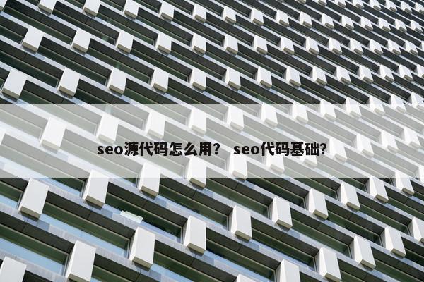 seo源代码怎么用？ seo代码基础？