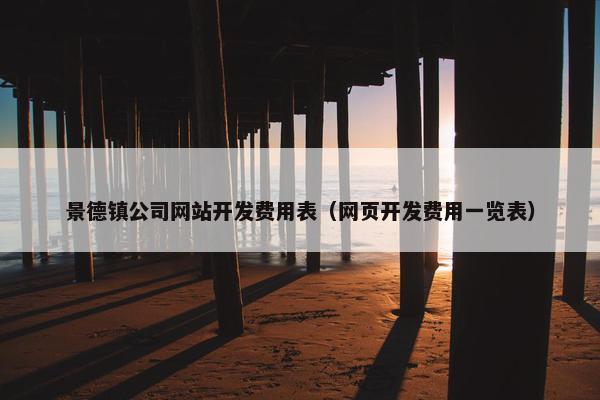景德镇公司网站开发费用表（网页开发费用一览表）