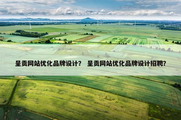 呈贡网站优化品牌设计？ 呈贡网站优化品牌设计招聘？