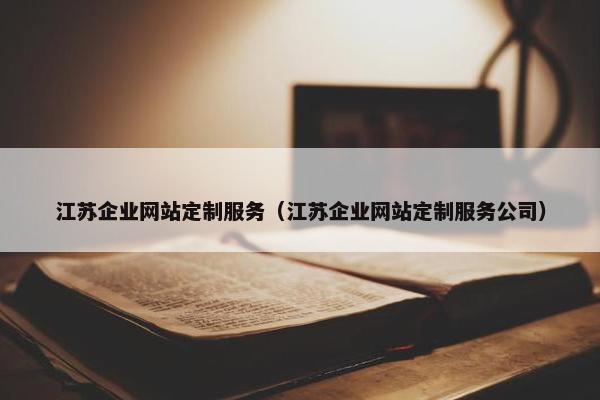 江苏企业网站定制服务（江苏企业网站定制服务公司）
