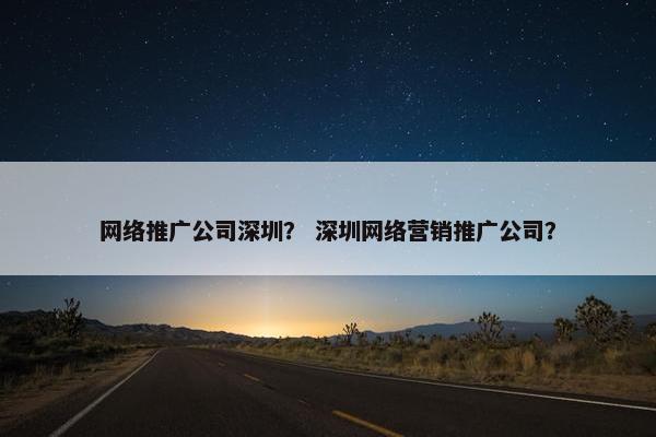 网络推广公司深圳？ 深圳网络营销推广公司？