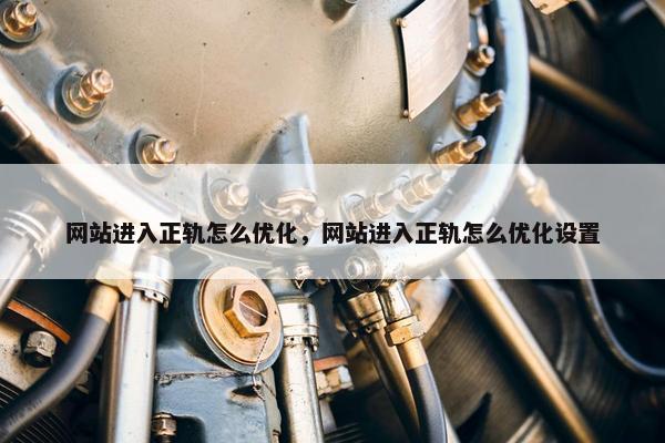 网站进入正轨怎么优化，网站进入正轨怎么优化设置