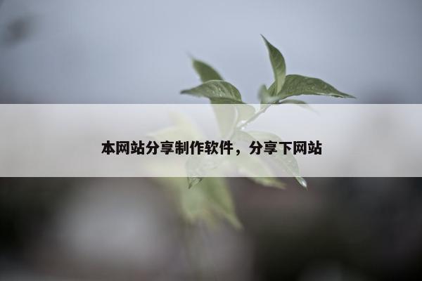 本网站分享制作软件，分享下网站
