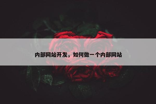 内部网站开发，如何做一个内部网站