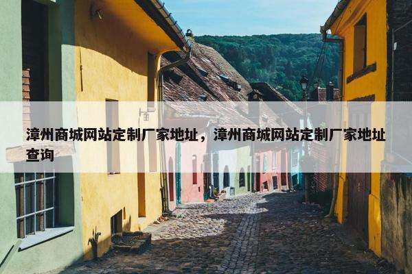 漳州商城网站定制厂家地址，漳州商城网站定制厂家地址查询