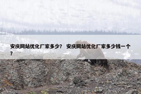 安庆网站优化厂家多少？ 安庆网站优化厂家多少钱一个？