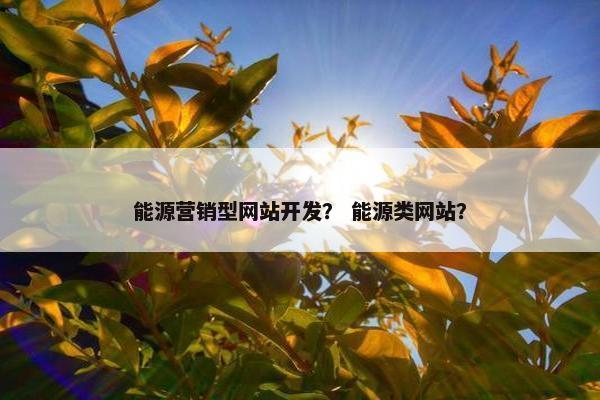 能源营销型网站开发？ 能源类网站？