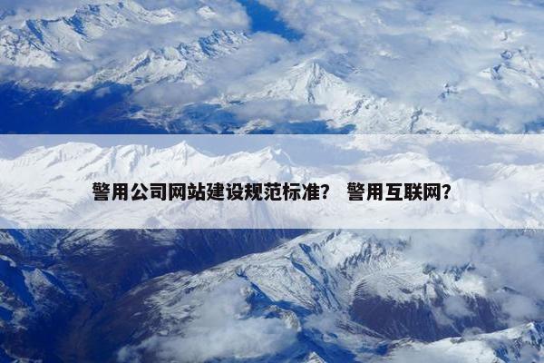 警用公司网站建设规范标准？ 警用互联网？
