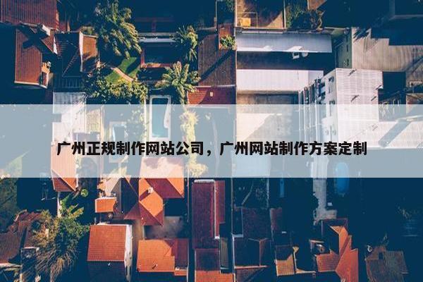 广州正规制作网站公司，广州网站制作方案定制