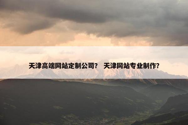 天津高端网站定制公司？ 天津网站专业制作？