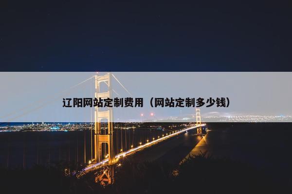 辽阳网站定制费用（网站定制多少钱）