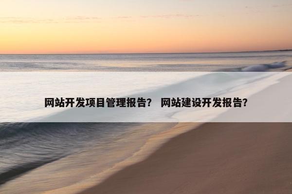 网站开发项目管理报告？ 网站建设开发报告？
