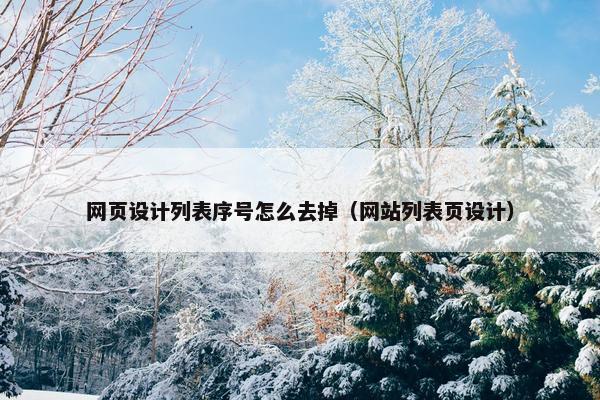 网页设计列表序号怎么去掉（网站列表页设计）