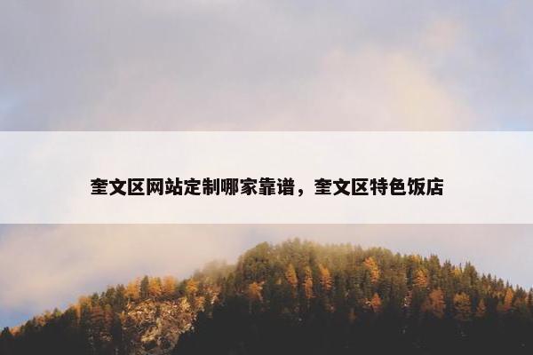 奎文区网站定制哪家靠谱，奎文区特色饭店