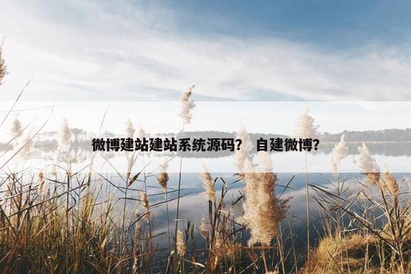 微博建站建站系统源码？ 自建微博？
