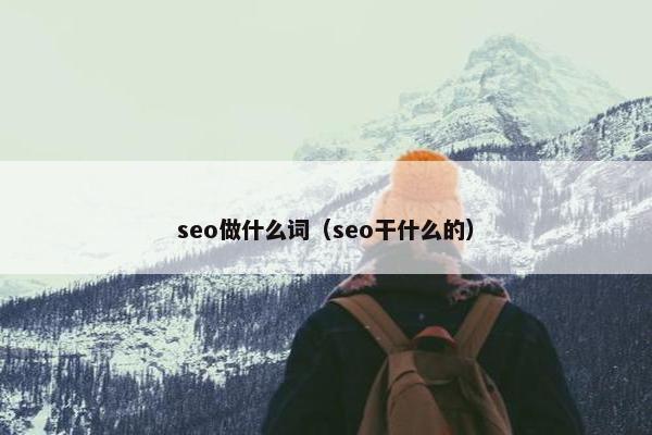 seo做什么词（seo干什么的）