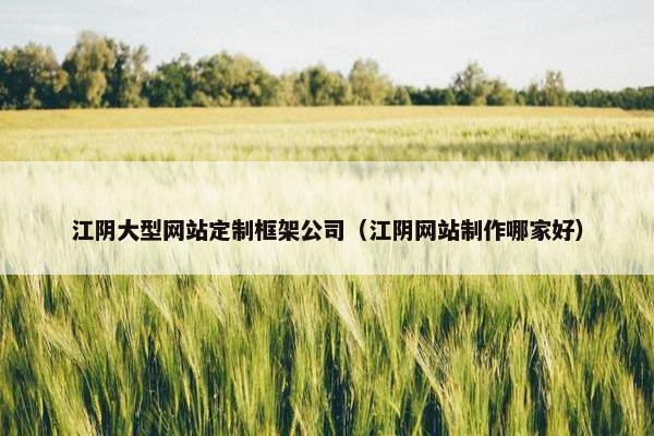 江阴大型网站定制框架公司（江阴网站制作哪家好）