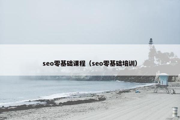 seo零基础课程（seo零基础培训）