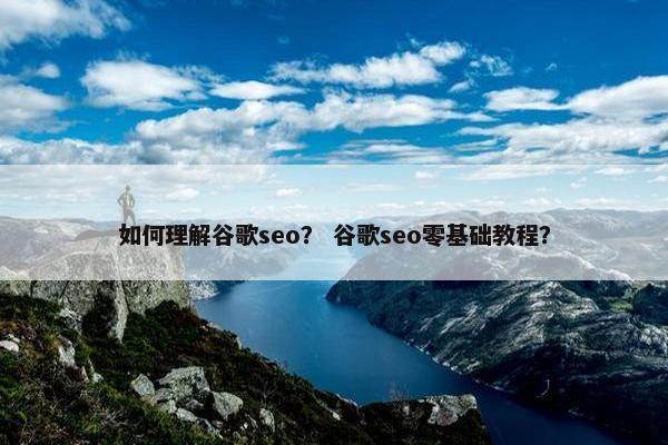 如何理解谷歌seo？ 谷歌seo零基础教程？