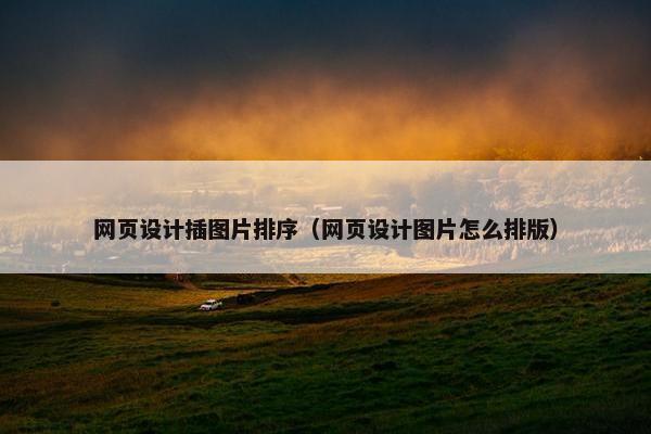 网页设计插图片排序（网页设计图片怎么排版）
