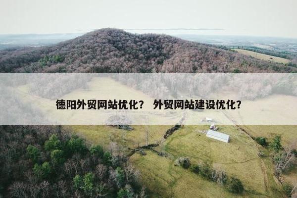 德阳外贸网站优化？ 外贸网站建设优化？