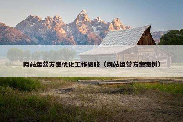 网站运营方案优化工作思路（网站运营方案案例）