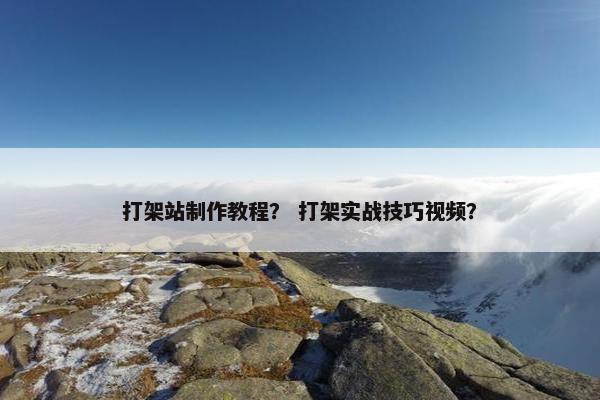 打架站制作教程？ 打架实战技巧视频？