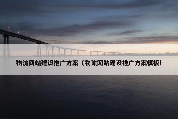 物流网站建设推广方案（物流网站建设推广方案模板）
