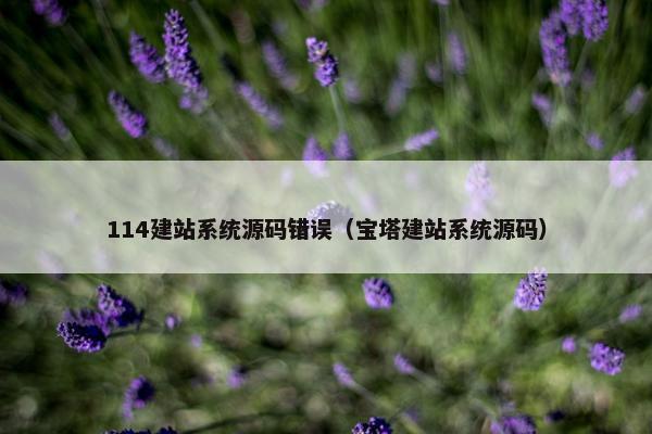 114建站系统源码错误（宝塔建站系统源码）