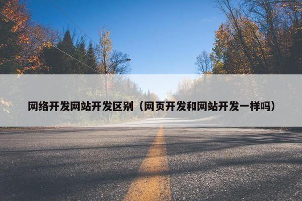 网络开发网站开发区别（网页开发和网站开发一样吗）