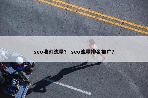 seo收割流量？ seo流量排名推广？