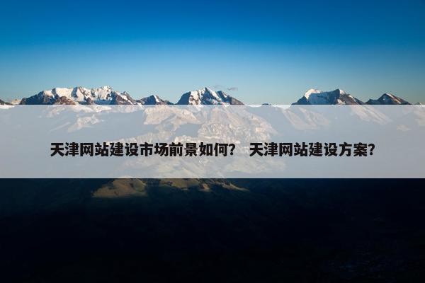 天津网站建设市场前景如何？ 天津网站建设方案？