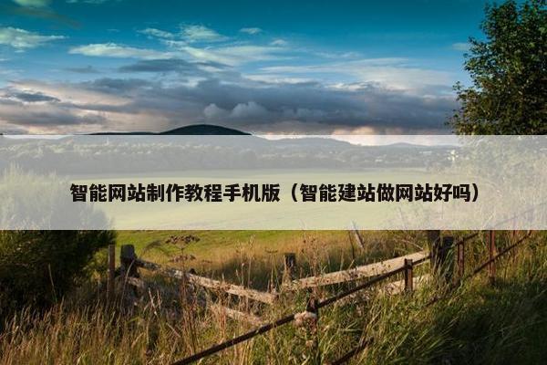 智能网站制作教程手机版（智能建站做网站好吗）