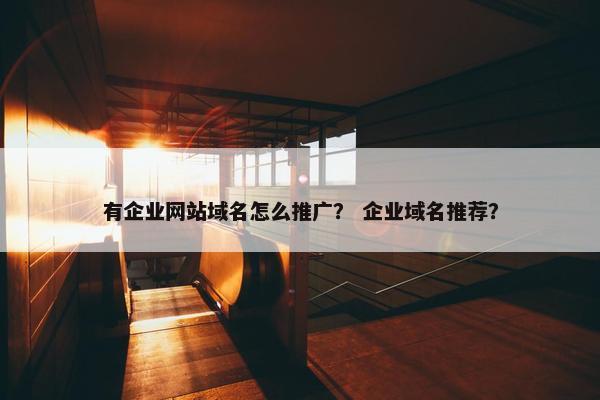 有企业网站域名怎么推广？ 企业域名推荐？