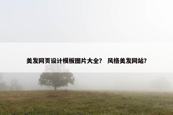 美发网页设计模板图片大全？ 风格美发网站？