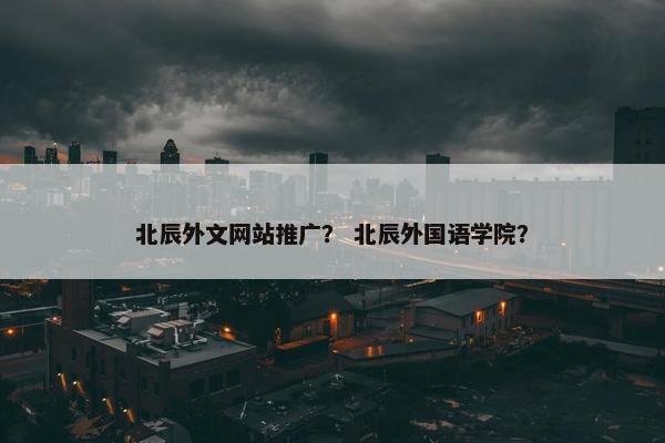 北辰外文网站推广？ 北辰外国语学院？