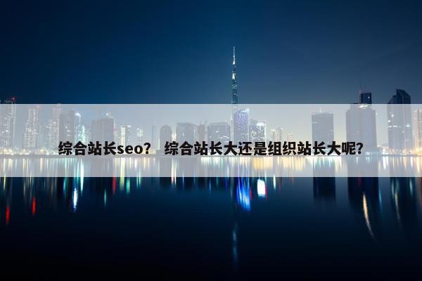 综合站长seo？ 综合站长大还是组织站长大呢？