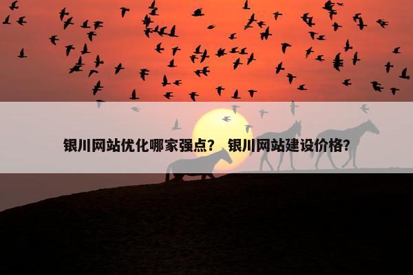银川网站优化哪家强点？ 银川网站建设价格？