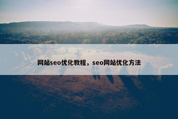 网站seo优化教程，seo网站优化方法